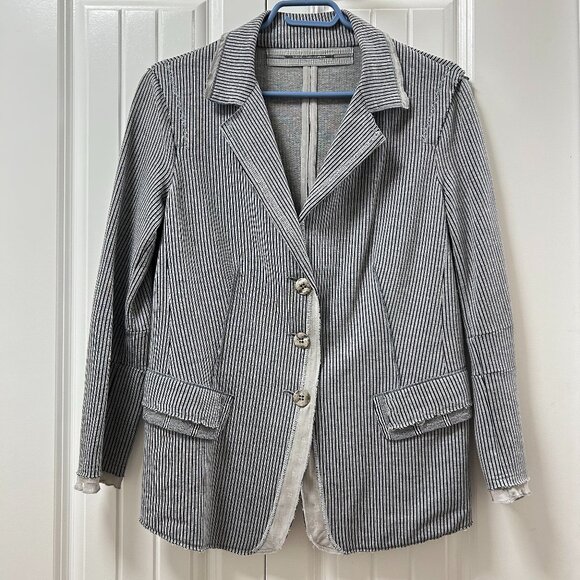 Marithe Francois Girbaud Designer Striped Blazer - Size US 7 - Picture 1 of 11